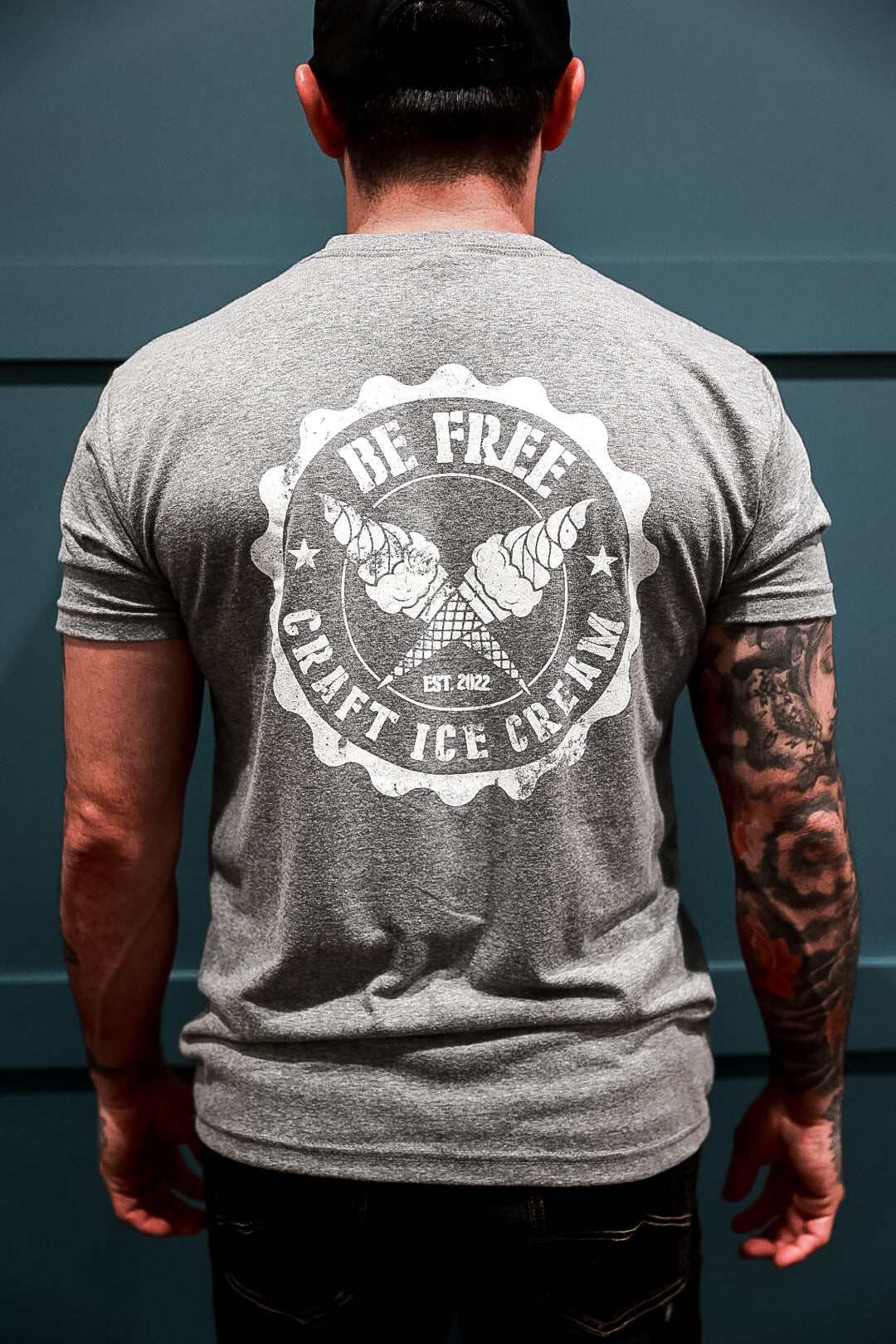 BeFree Craft Ice Cream Logo Grey Adult Tee