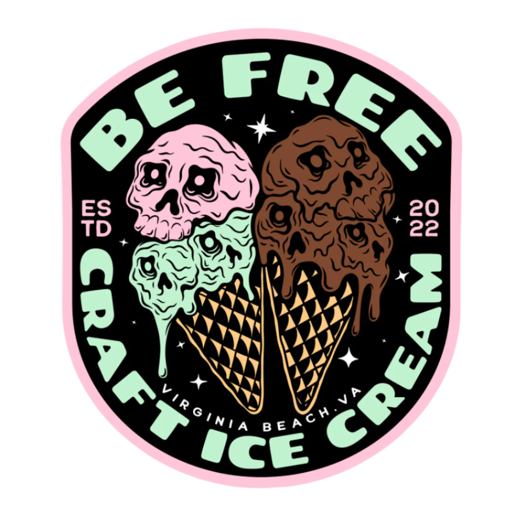 BeFree Ice Cream Cone Large Vinyl Sticker