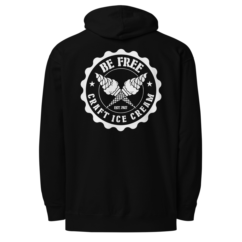 Be Free Craft Ice Cream Logo Unisex Heavyweight Hoodie - PREORDER